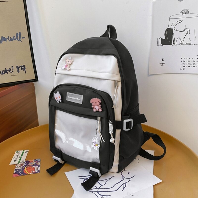 Ransel Sekolah Nilon Fashion Tas Laptop Travel Ransel Tas Sekolah Daypack Kasual untuk Tas Buku Siswa