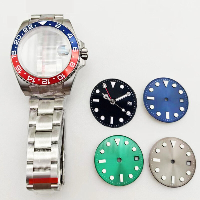 Movimento Relógios Conjunto de acessórios, pulseira de aço para GMT, fivela borboleta, Sapphire Fit, 40mm, 8215, 2813, 2836, NH34, NH35, NH36