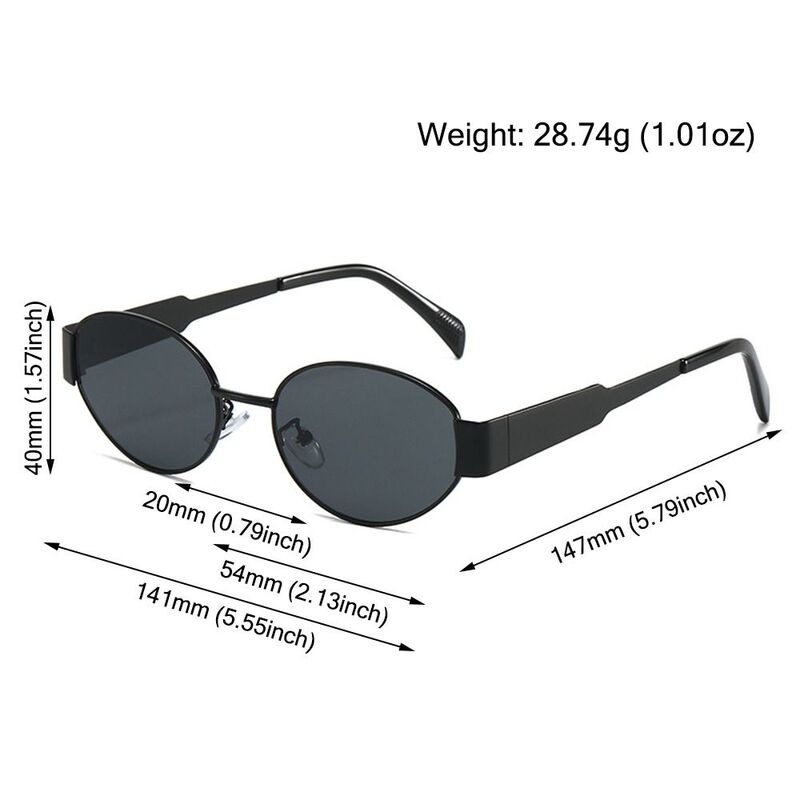 Овальные Солнцезащитные очки в стиле ретро, Модные Классические солнечные очки в металлической оправе в стиле панк, с защитой UV400, летняя уличная одежда, аксессуары