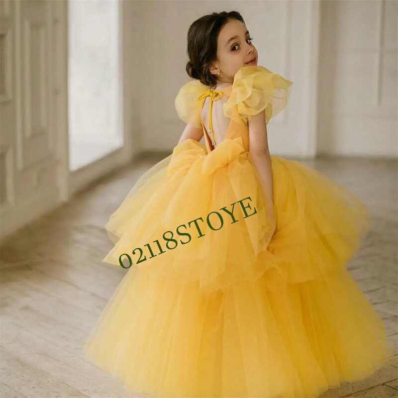 Flower Girls Dresses for Wedding Kids 2023 Pageant Gown First Holy Communion Dresses for Little Baby Party Prom Wear
