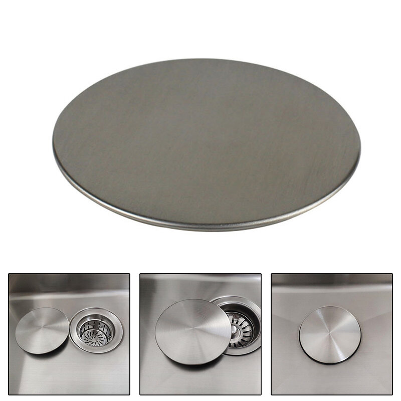 1PCS Stainless Steel Sink Decorative Cover  Drainer Lid Garbage Disposal Handle Cover Home Supplies Bathroom Kitchen Accessories