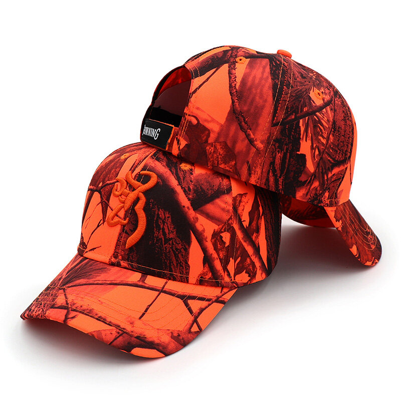 Boné bordado 3D para homens e mulheres, camuflagem, esportes táticos, snapback sol, caça selva, chapéu de pesca ao ar livre, H016