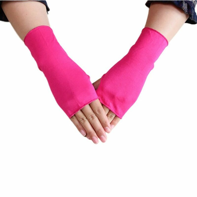 Fashion Non-slip Summer Cycling Solid Color Sunshade Half-finger Gloves Fingerless Gloves Driving Mittens Sunscreen Gloves