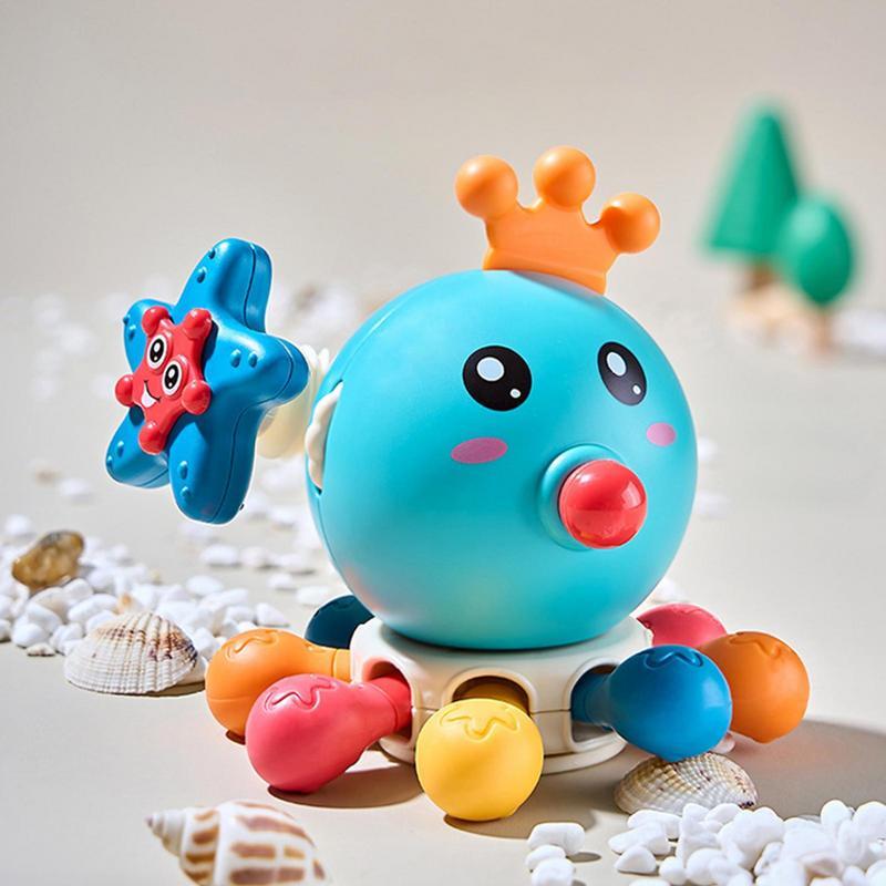 Детские Жевательные игрушки, обучающие игрушки-осьминоги со звуком для прорезывания зубов, красочные мягкие Аксессуары для раннего развития, милые мягкие игрушки