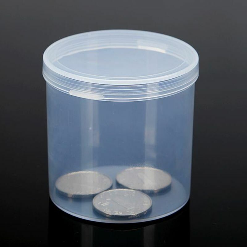 Caja de almacenamiento de cuentas de plástico transparente, contenedor redondo pequeño para artículos pequeños, artesanías, Hardware, 1 unidad