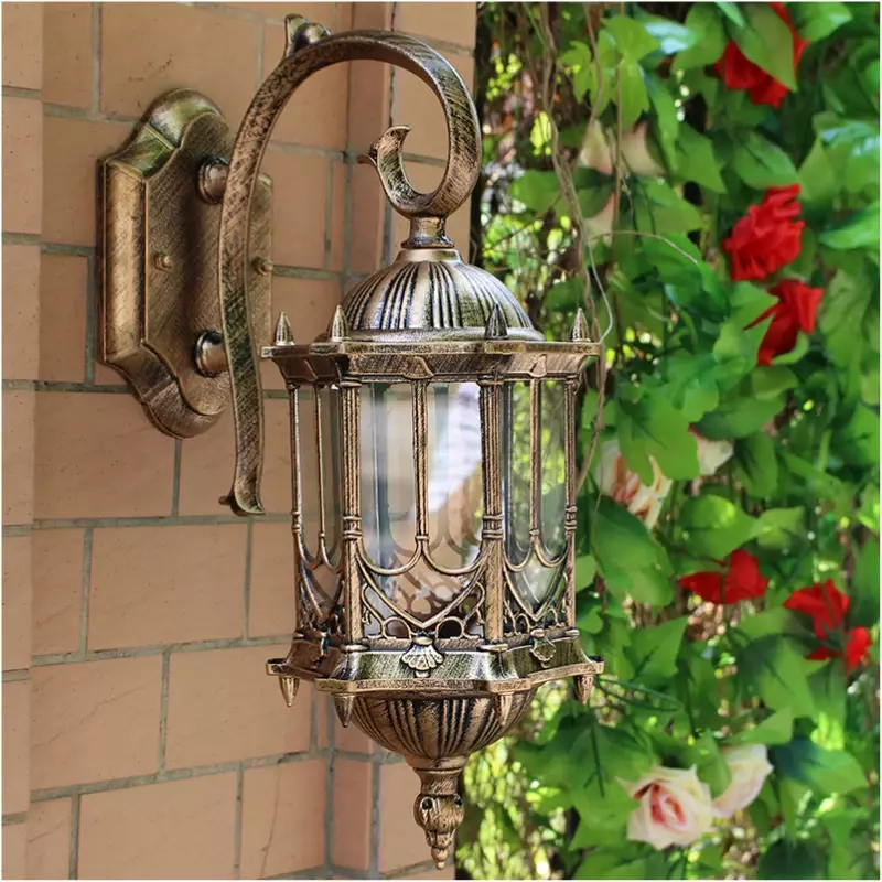 Lámpara de pared retro para exteriores, candelabro de villa de Europa, popular, a prueba de agua, iluminación de puerta de jardín, WF1022