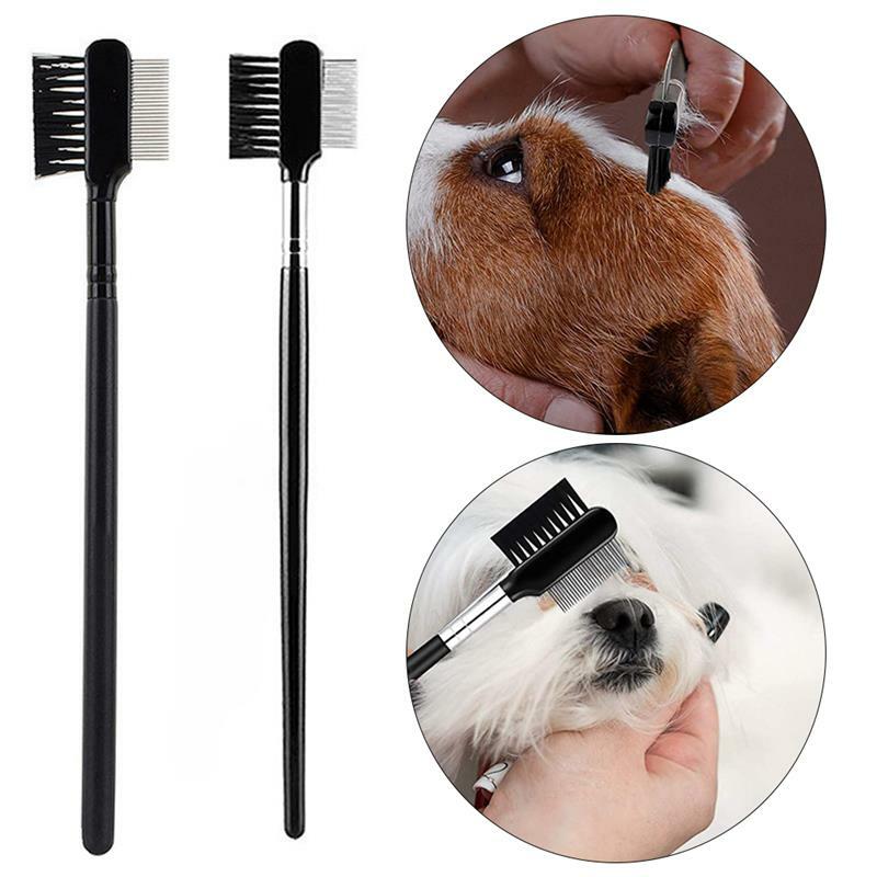 Pet Eye Comb Brush Pet Tear Stain Remover Comb Double-Sided Eye Grooming Brush Removing Crust Mucus for Small Cat Dog
