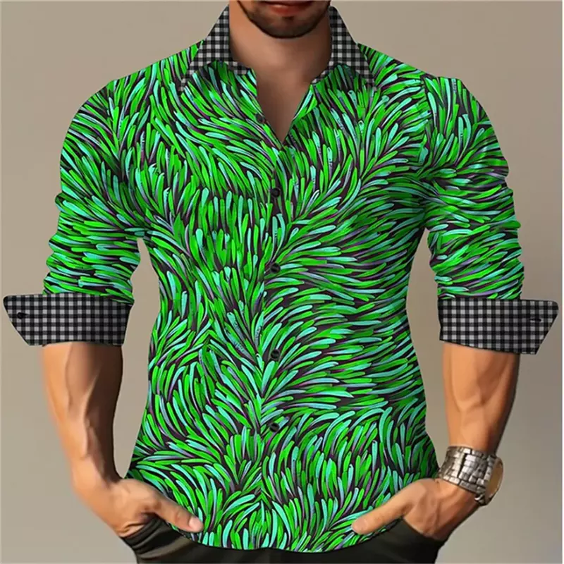 2023 New Square Plaid Hawaiian Gentleman Style Hot Selling Casual Outdoor Party Soft and Comfortable Men's Top Plus Size S-6XL