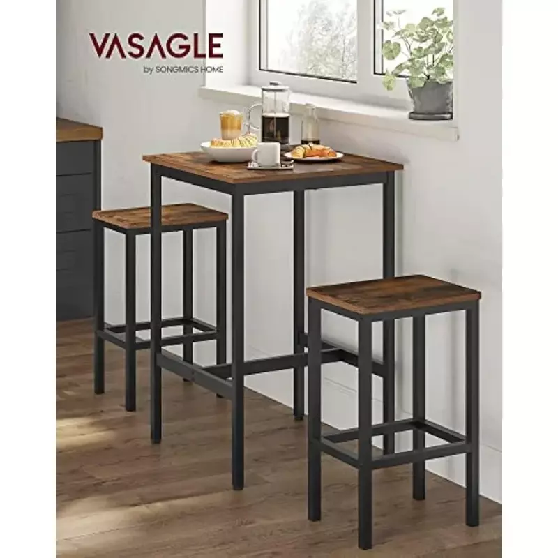OEING Bar Table, Small Kitchen Dining Table,High Top Pub Table, Height Cocktail Table for Living Room Party,Sturdy Metal Frame