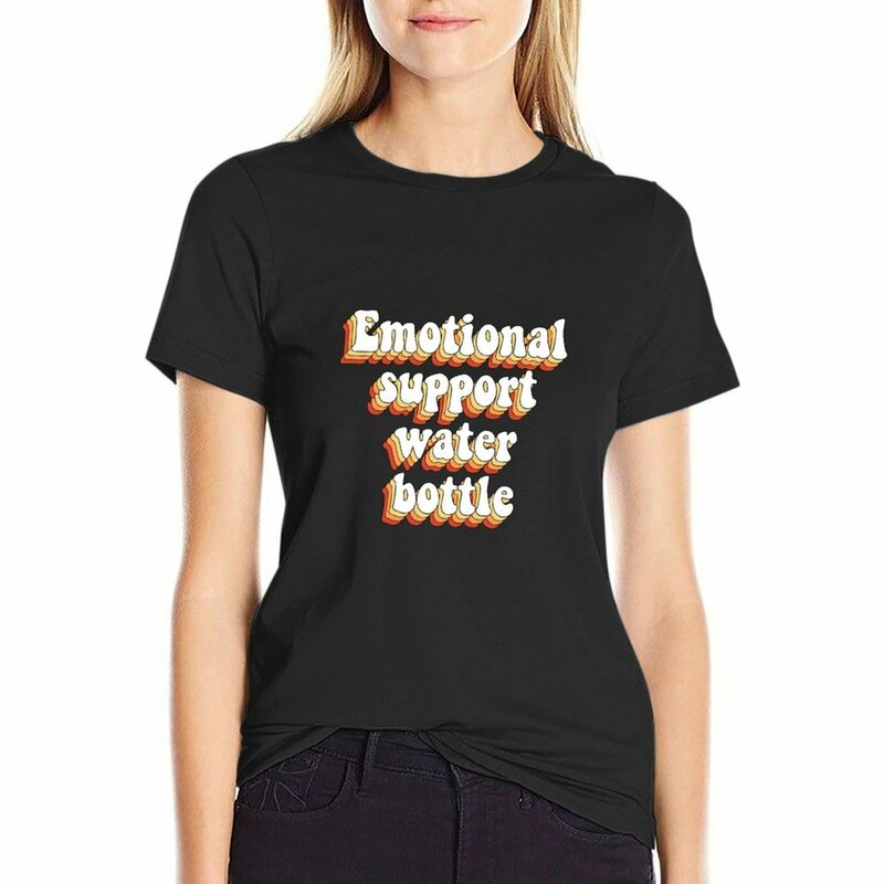 Camiseta con botella de agua de apoyo emocional para mujer, moda coreana divertida
