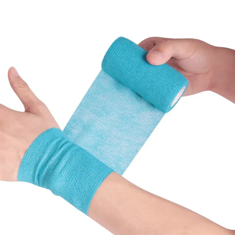 1 rolka 2.5/5/10cm * 4.5m bandaż medyczny samoprzylepne oddychające elastyczne bandaże do sportowego mocowania palca na nadgarstku
