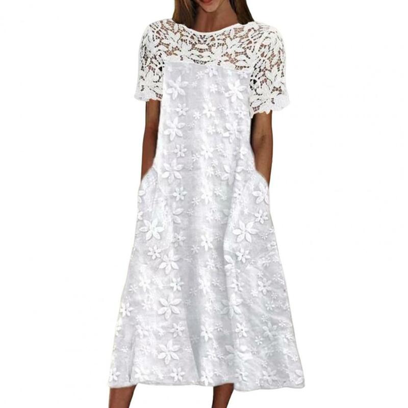 Schöne Frauen Kleid Patchwork Midi Kleid Pullover atmungsaktive Frauen Sommerkleid ung Dating Shopping Midi Kleid