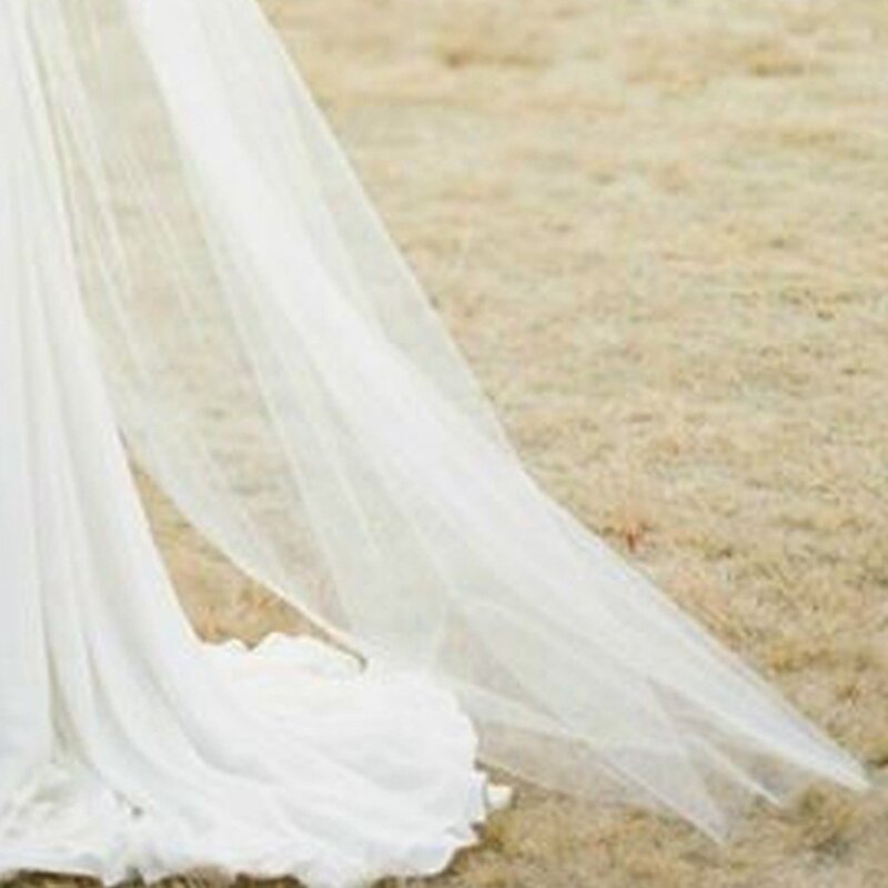 حار طويل تول الحجاب الزفاف طبقة واحدة مع مشط الحجاب الزفاف للعروس اكسسوارات الزفاف
