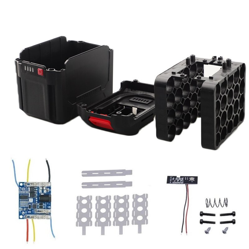 Caja de plástico para batería Makita, caja de almacenamiento de 10/15/20 núcleos, placa de carga PCB, accesorios para herramientas eléctricas