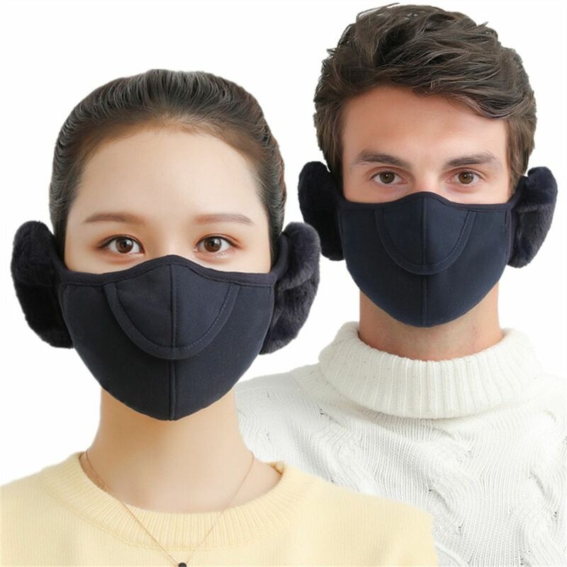 Meia máscara facial à prova de vento para homens e mulheres, à prova de frio, respirável, aberta, quente, pescoço, mais quente, algodão, boca, diariamente