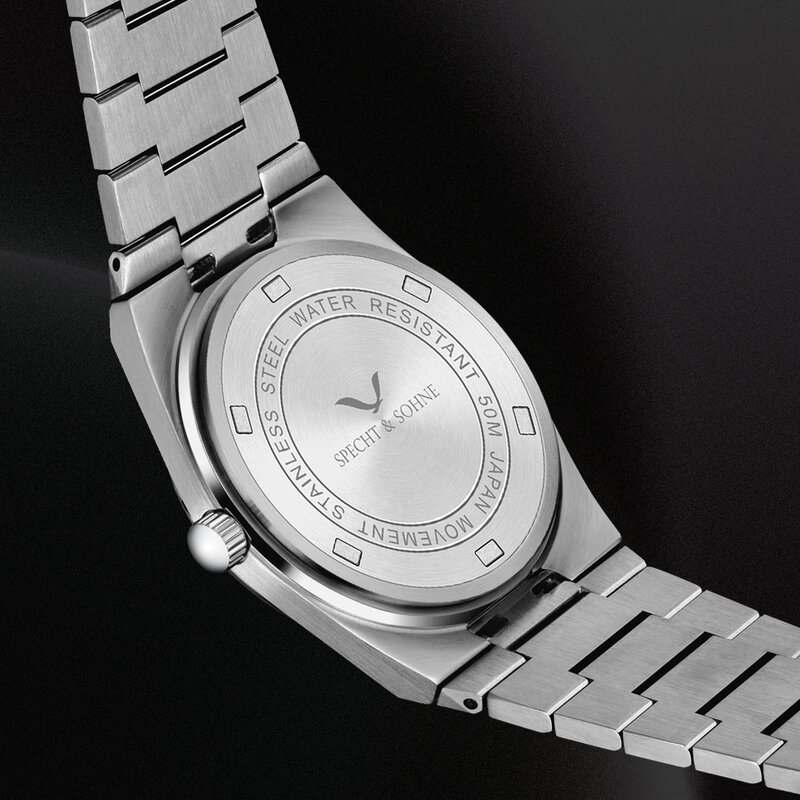 Specht & Sohne-reloj de cuarzo clásico para hombre, cronógrafo de acero inoxidable con zafiro, resistente al agua hasta 2024 M, novedad de 100