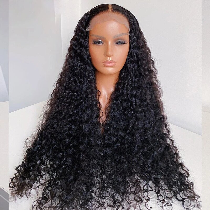 Long Soft 26“ Glueless Natural Black 180Density Kinky curly Lace Front Wig For Women BabyHair  Preplucked Heat Resistant Daily