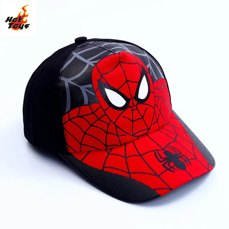 HotToys-gorra de béisbol de Spiderman para niños y niñas, sombreros de superhéroes periféricos, accesorios de Cosplay, regalo para niños, sombrero de sol, accesorio de moda de 3 a 7 años