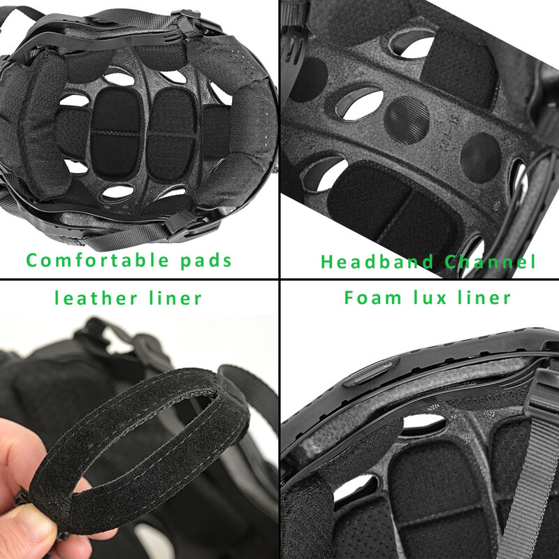 Snelle Sf Tactische Helm Super Hoge Cut Lichtgewicht Modulaire Bungee Nvg Lijkwade Skeleton Rail Schieten Paintball Accessoires