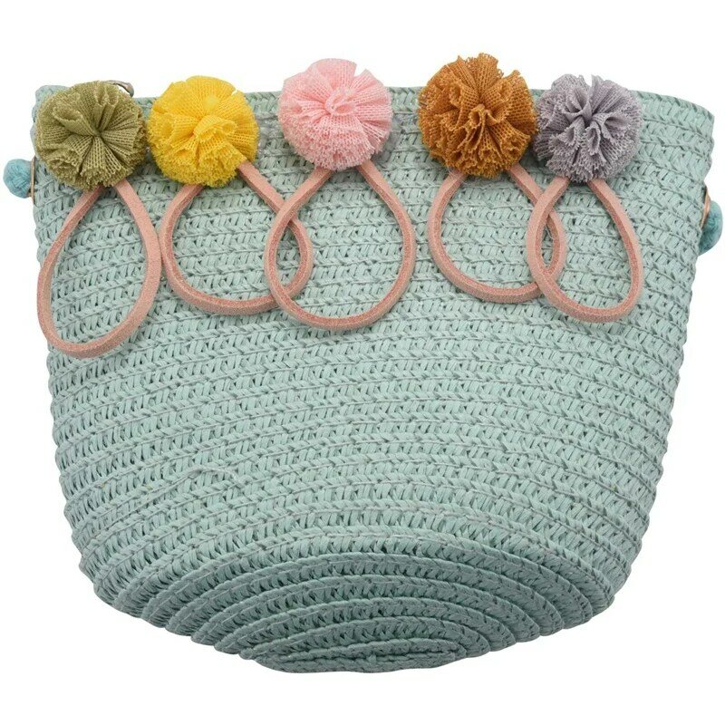Asds-gadis tas bahu jerami rotan menenun tas selempang untuk bayi perempuan Terbaik
