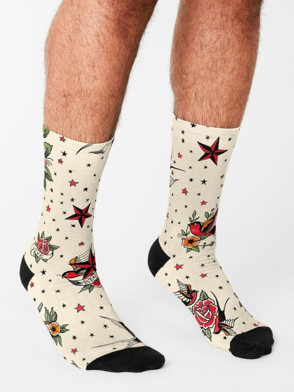 Носки с тату-рисунком N 1, чулки, лоты, оптовая продажа, носки для женщин и мужчин