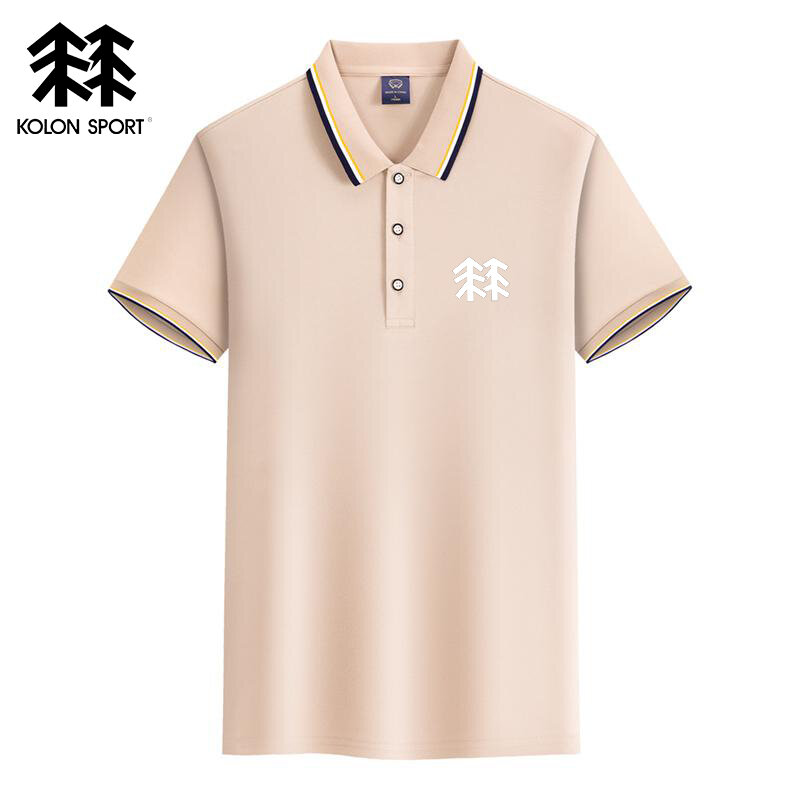 Embroidered KOLONSPORT New Summer Anti-pilling Polo Shirt Men's Short Sleeve Top Business Casual Breathable Polo-shirt for Men