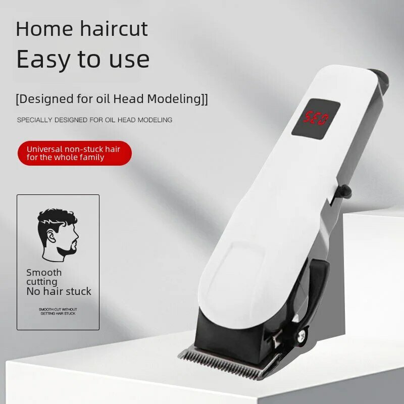 Cortadora de pelo profesional recargable para hombres, máquina de corte de pelo eléctrica, LCD, recortadora de barba inalámbrica, USB