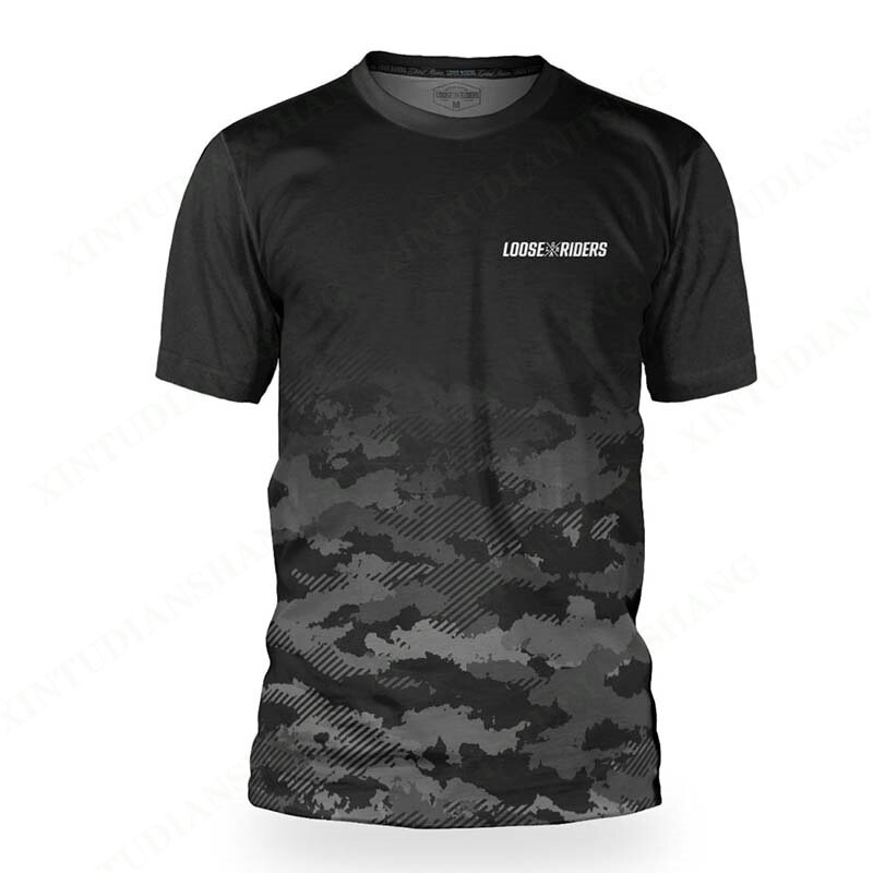 Мужская Свободная трикотажная рубашка DH, черная дышащая кофта с короткими рукавами для мотоциклистов, горных велосипедов, маленьких трюков, горных велосипедов, 2023