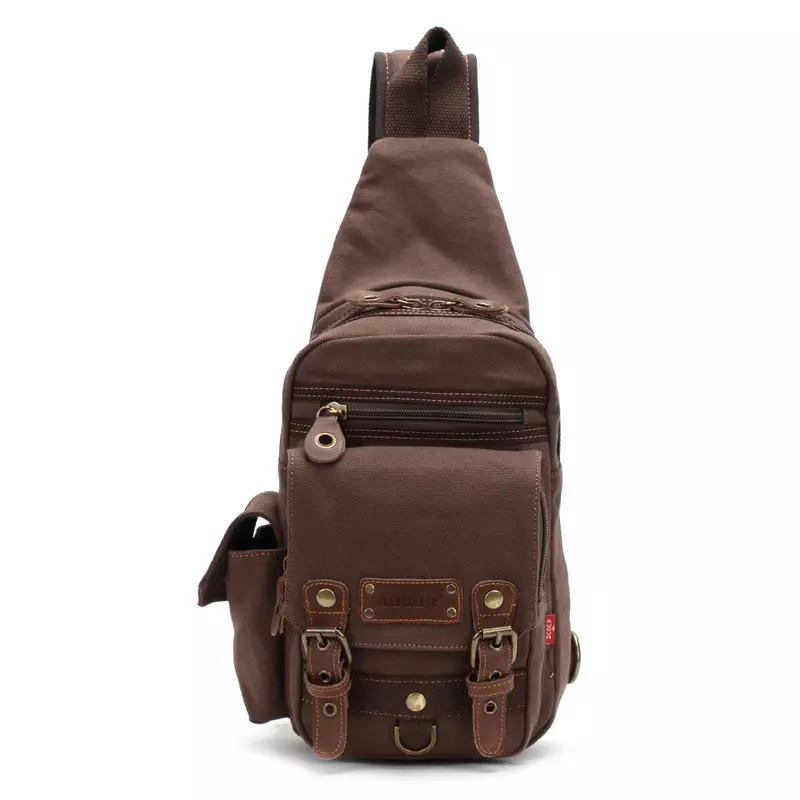 Chikage-Multi-função Canvas Crossbody Bag, Unisex Chest Bag, Grande Capacidade, Bolsa de Ombro de Viagem, Personalidade, Novo