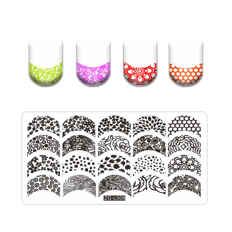 Foglie di acero Stamping Plate Line Skull Image acciaio inossidabile Butterfly Pinecone Design Nail Art Stamping Plate Lace Cat
