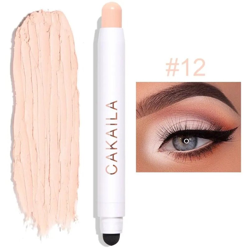 Smooth Eyeshadow Stick Ultra pigmentato Soft Waterproof Highlighter Stick Long Lasting Double-head Makeup Tool Girl