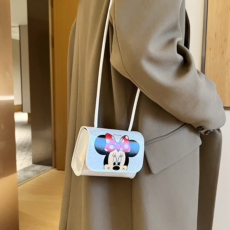 Mini-saco infantil de mickey da disney, desenho bonito, um ombro, bolsa quadrada pequena, bolsa mensageiro, nova moda, 2023