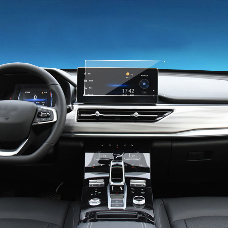 Прозрачная защитная пленка из ТПУ для Chery Tiggo 7 Tiggo 8 Автомобильная наклейка для внутреннего интерьера, Центральная панель управления навигац...