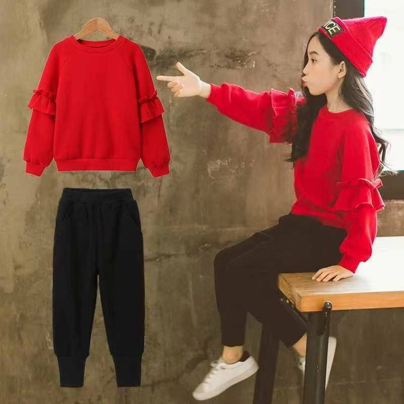 2021 Girls Clothes Autumn Winter Long Sleeve Shirts + Pants Suits Children Clothing Sets Kids Clothes Teen 5 6 7 8 9 10 12 Years