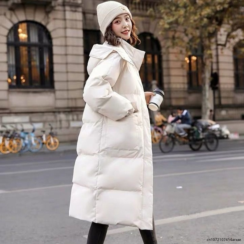 Down padded jacket women's winter clothing new style Korean loose cotton-padded coat mid-length padded jacket bread coat