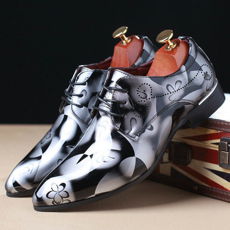 Sepatu Formal Oxford untuk pria, sepatu Formal kulit modis mewah untuk pria