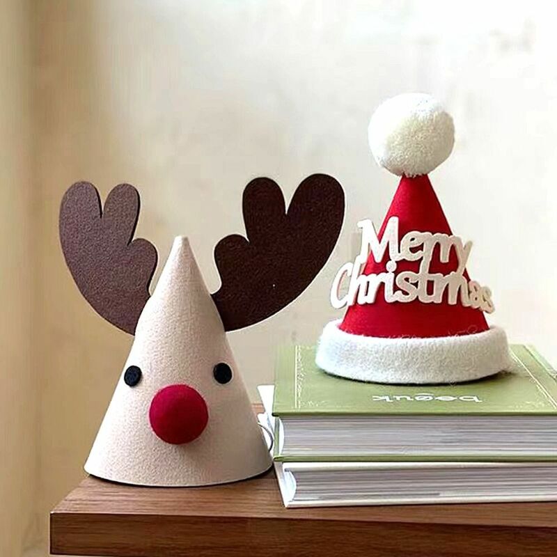 Santa claus merryクリスマスハット、xmas装飾フェルト帽子、動物漫画パーティー