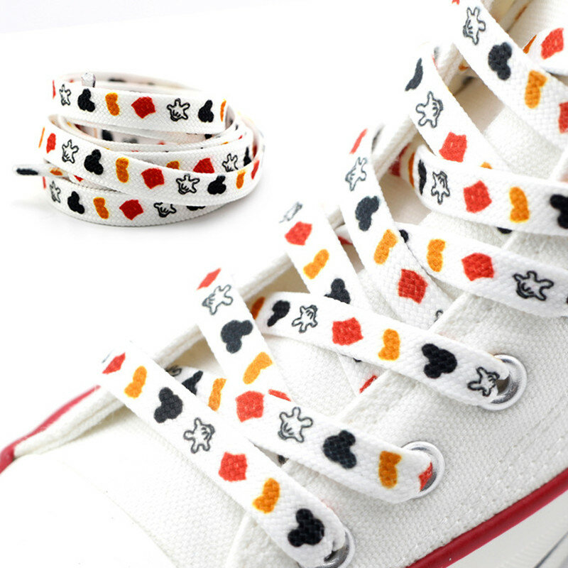 Disney Mickey Mouse Tali Sepatu Kawaii Anime Minnie Warna-warni Tali Sepatu Olahraga Aksesoris Hadiah Anak-anak untuk Anak-anak 120CM /150CM