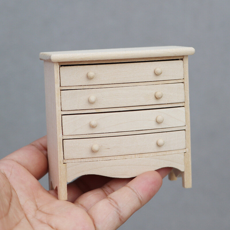 1:12 Doll House Bedroom Furniture Dollhouse Miniature Bedside Table Series Storage Cabinet Drawers Model Decor Toy Accessories