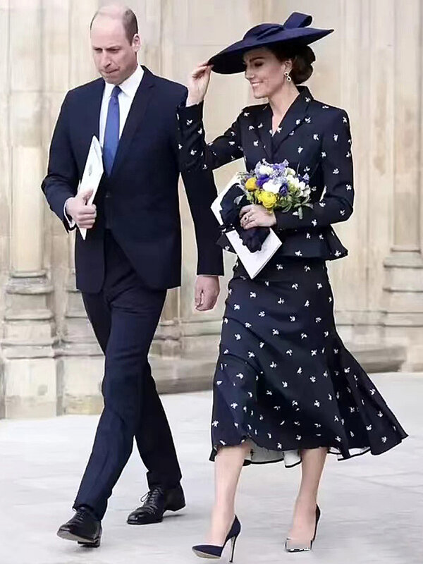 Kate Middleton Prinzessin Damen Sets neue Herbst hochwertige Mantel Jacke Top sexy Meerjungfrau halben Rock Vintage Chic zweiteiligen Set