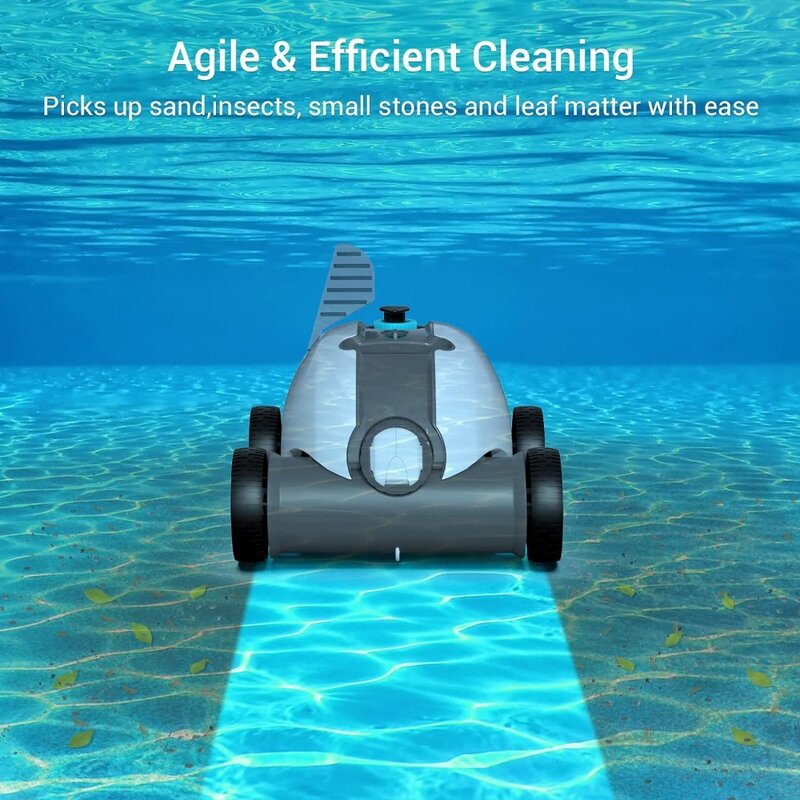 منظف حمام سباحة آلي لاسلكي ، روبوت فراغ حمام سباحة مع محركات مزدوجة الدفع ، تكنولوجيا وقوف السيارات الذاتي ، تنظيف 90 دقيقة