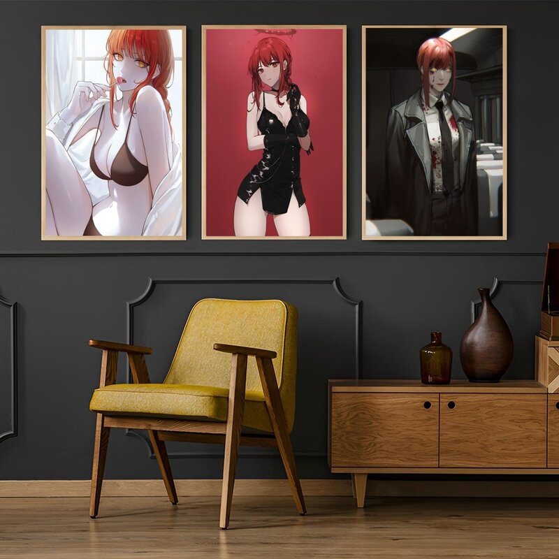 Makima-メンズポスター,アート絵画,リビングルーム,寝室の入り口,バー,レストラン,カフェの家の装飾