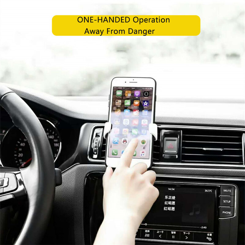 車用のユニバーサル重力携帯電話ホルダー,クリップオンマウント,iPhone,Samsung用の携帯電話ホルダー