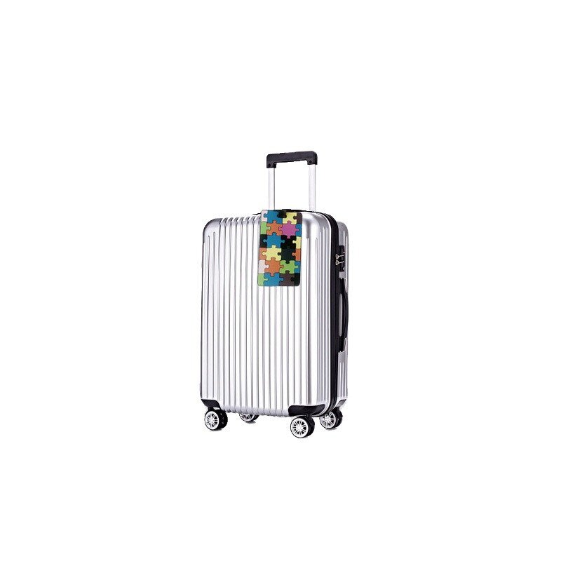 Étiquettes à bagages géométriques en PVC, étiquette de nom de bagage, porte-étiquette d'adresse de valise, housses portables de travail antivol, accessoires de voyage