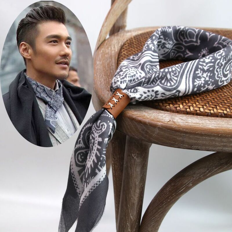 Bufanda cuadrada con botones para hombre, pañuelo de algodón y lino, bufanda pequeña de seda suave, americana y británica, primavera y otoño