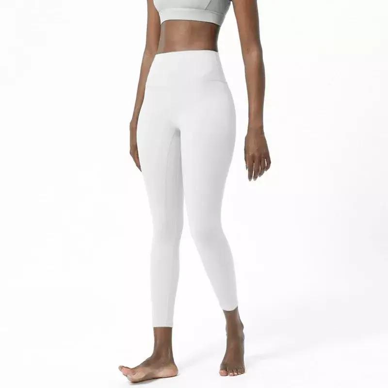 Traje de Yoga elástico de cintura alta para mujer, pantalones de Yoga deportivos para Fitness, el mismo desnudo, nuevo