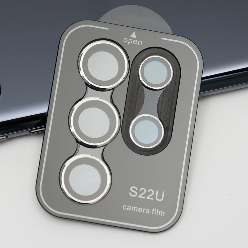 Protector de cristal de lente de cámara para Samsung S22 Ultra, aleación de aluminio, Metal, cubierta de lente trasera