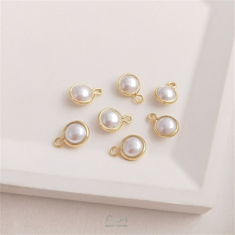 Borsa 14K di Jinbeizhu Edge ciondolo accessori fatti a mano fai da te imitazione perla doppio connettore appeso accessori per gioielli K150