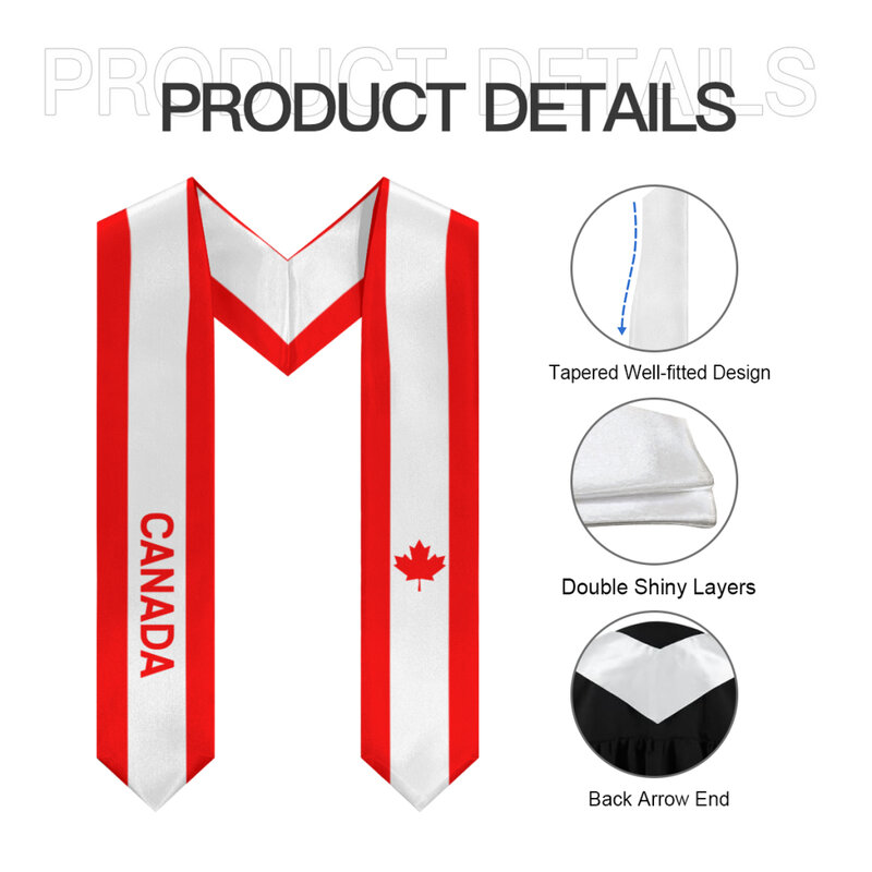 Еще больше дизайнов, шаль для выпускного, флаг Канады и США, палантин с поясом для кабинета, для студентов из других стран