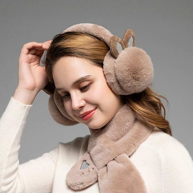 Winter Warm Soft Plush Earmuffs Fashion Faux Fur Cold Protection Rabbit Ear Ear-Muffs Foldable Earflaps Women Men Accessories